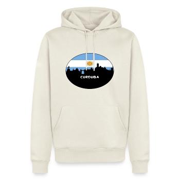 Cordoba Argentinien Flagge Skyline Silhouette Reisen - Männer Premium Bio Hoodie - Naturweiß - Vorne - Nico (187cm)