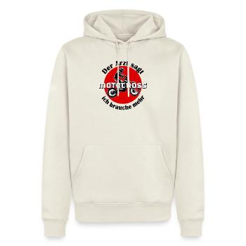 der arzt sagt mx - Männer Premium Bio Hoodie - Naturweiß - Vorne - Nico (187cm)