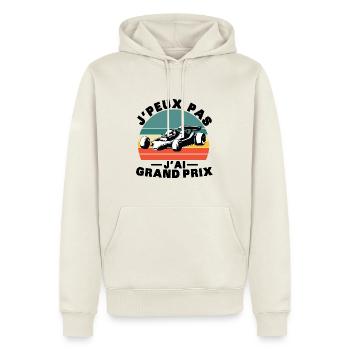 Je peux pas J'ai grand prix - Sweat à capuche Premium bio Homme - blanc cassé - Devant - Nico (187cm)
