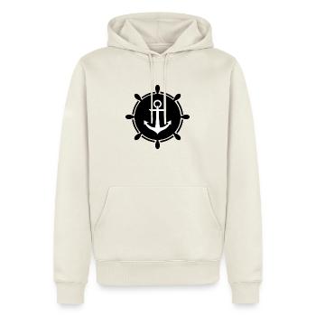 Anchor steering wheel - Männer Premium Bio Hoodie - Naturweiß - Vorne - Nico (187cm)