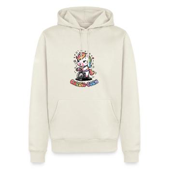 Kardio-Mais - Männer Premium Bio Hoodie - Naturweiß - Vorne - Nico (187cm)