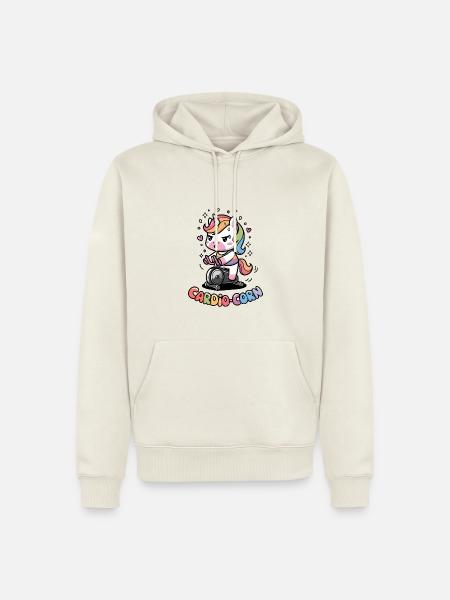 Cardio-maïs - Sweat à capuche Premium bio Homme - blanc cassé