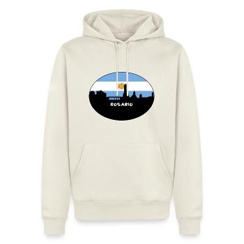 Rosario Argentinien Flagge Skyline Silhouette Reisen - Männer Premium Bio Hoodie - Naturweiß - Vorne - Nico (187cm)