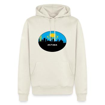 Astana Kasachstan Flagge Skyline Silhouette Reisen - Männer Premium Bio Hoodie - Naturweiß - Vorne - Nico (187cm)
