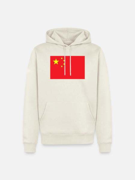 China - Männer Premium Bio Hoodie - Naturweiß