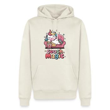 Couch-Magie - Männer Premium Bio Hoodie - Naturweiß - Vorne - Nico (187cm)