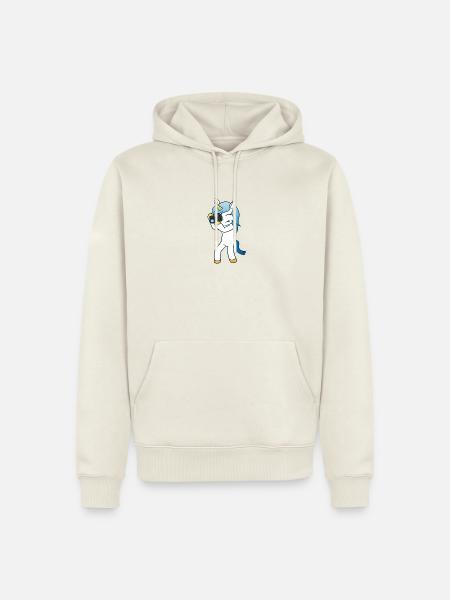 Foto Einhorn Fotografin - Männer Premium Bio Hoodie - Naturweiß
