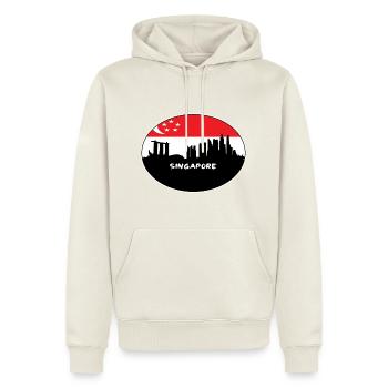 Singapur Singapur-Flaggen-Skyline-Schattenbild-Reise - Männer Premium Bio Hoodie - Naturweiß - Vorne - Nico (187cm)