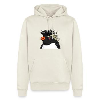 Pinguin mit Haare Felsenpinguin - Männer Premium Bio Hoodie - Naturweiß - Vorne - Nico (187cm)