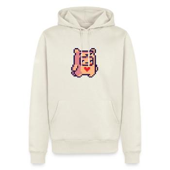 Pixel - Sweat à capuche Premium bio Homme - blanc cassé - Devant - Nico (187cm)