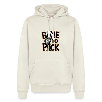 Knochen zum Picken - Männer Premium Bio Hoodie - Naturweiß - Vorne - Nico (187cm)