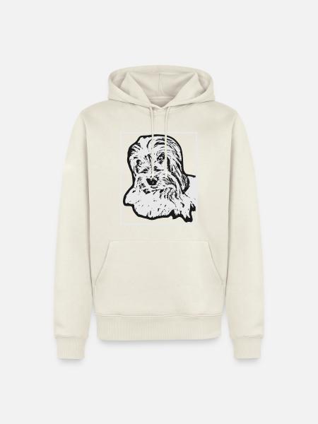 Biewer Terrier Hundeportrait Zeichnung - Männer Premium Bio Hoodie - Naturweiß