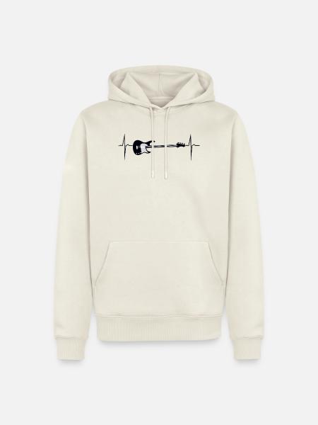 mein herz schlägt für bass - Männer Premium Bio Hoodie - Naturweiß