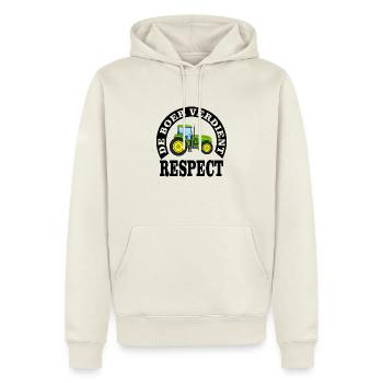 Landwirte verdienen Respekt - Männer Premium Bio Hoodie - Naturweiß - Vorne - Nico (187cm)