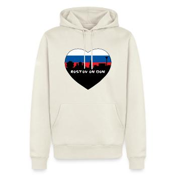 Rostow auf Flaggen-Skyline-Reise-Andenken Dons Russland - Männer Premium Bio Hoodie - Naturweiß - Vorne - Nico (187cm)