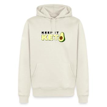 Keep It Keto Avocado Spruch Ketogene Diät Geschenk - Männer Premium Bio Hoodie - Naturweiß - Vorne - Nico (187cm)