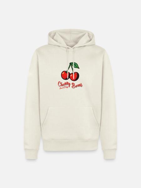 Kirsch-Mädchen - Männer Premium Bio Hoodie - Naturweiß