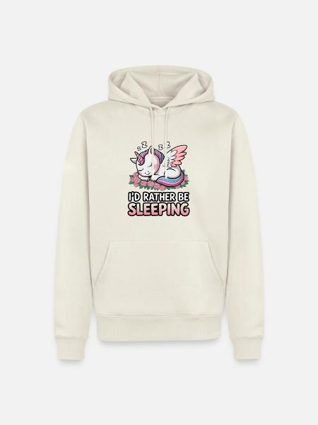 Ich würde lieber schlafen - Männer Premium Bio Hoodie - Naturweiß