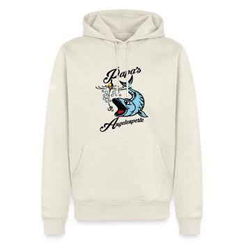Papa's Angelexperte - Angeln mit Papa - Männer Premium Bio Hoodie - Naturweiß - Vorne - Nico (187cm)