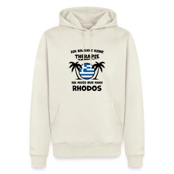 Rhodos Griechenland – Urlaub & Erinnerungen - Männer Premium Bio Hoodie - Naturweiß - Vorne - Nico (187cm)
