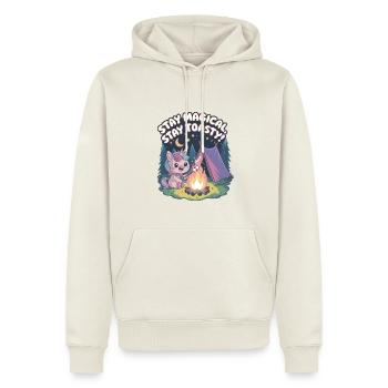 Bleiben Sie magisch, bleiben Sie warm! - Männer Premium Bio Hoodie - Naturweiß - Vorne - Nico (187cm)