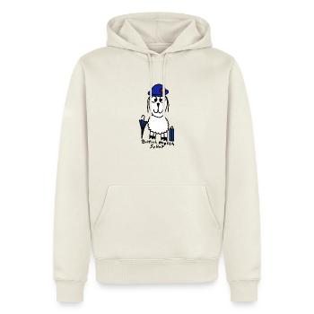 British English ScHoF - Männer Premium Bio Hoodie - Naturweiß - Vorne - Nico (187cm)