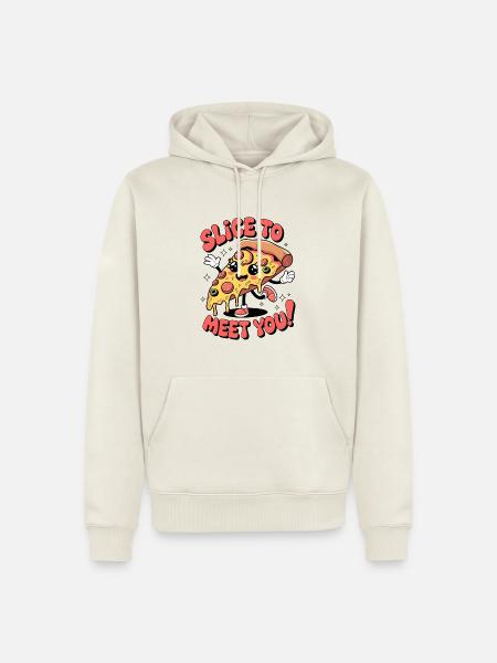 Slice, um Sie zu treffen! - Männer Premium Bio Hoodie - Naturweiß