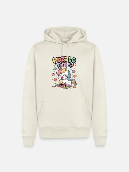 Zeit für ein Rätsel! - Männer Premium Bio Hoodie - Naturweiß