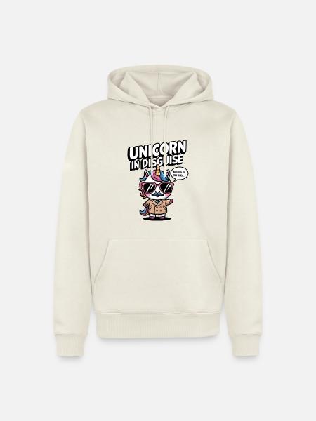 Unverkleidetes Einhorn - Männer Premium Bio Hoodie - Naturweiß