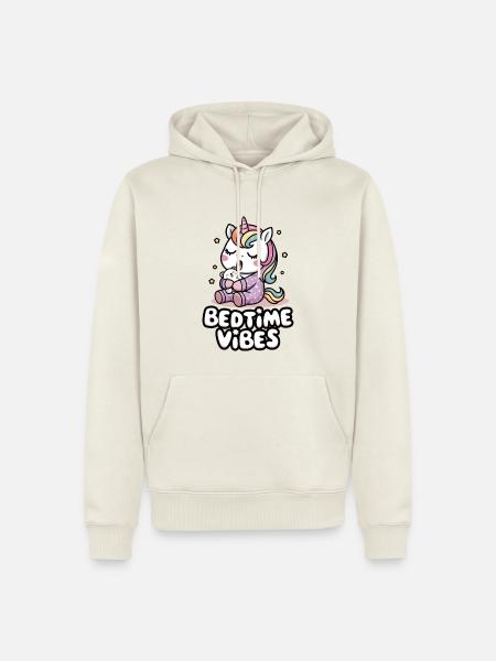 Vibrations du coucher - Sweat à capuche Premium bio Homme - blanc cassé