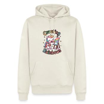 Erstellen von Regenbögen - Männer Premium Bio Hoodie - Naturweiß - Vorne - Nico (187cm)
