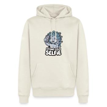 Eiskaltes Selfie - Männer Premium Bio Hoodie - Naturweiß - Vorne - Nico (187cm)