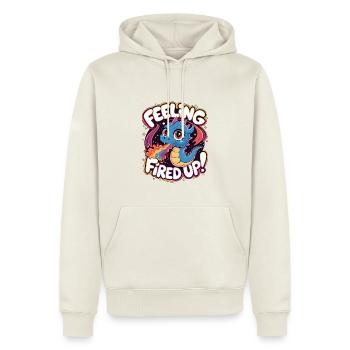 Se sentir enflammé - Sweat à capuche Premium bio Homme - blanc cassé - Devant - Nico (187cm)