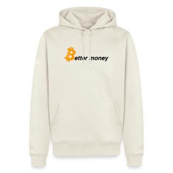 Better money - Männer Premium Bio Hoodie - Naturweiß - Vorne - Nico (187cm)