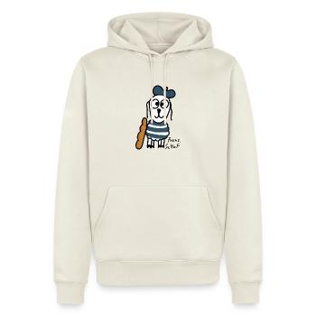 Französisch ScHoF - Männer Premium Bio Hoodie - Naturweiß - Vorne - Nico (187cm)