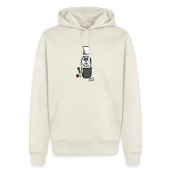 Koch ScHoF - Männer Premium Bio Hoodie - Naturweiß - Vorne - Nico (187cm)