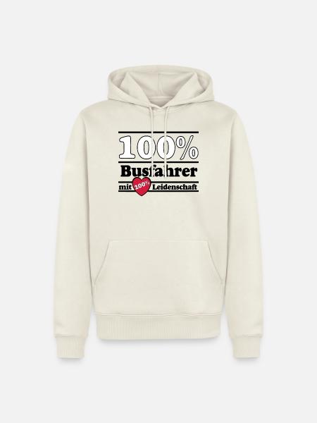 Busfahrer Bus Omnibus Kraftfahrer 100% 200% (25) - Männer Premium Bio Hoodie - Naturweiß