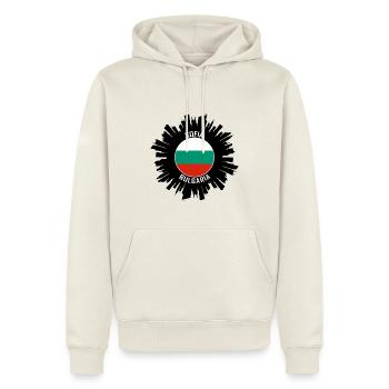 Sofia Skyline Bulgarien Flagge Reise Souvenir - Männer Premium Bio Hoodie - Naturweiß - Vorne - Nico (187cm)