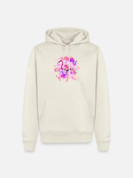 Flamingo - Männer Premium Bio Hoodie - Naturweiß
