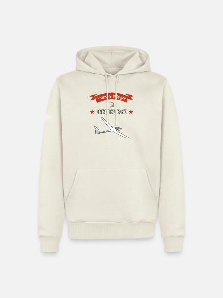 vollzeit flieger im unruhestand - Männer Premium Bio Hoodie - Naturweiß