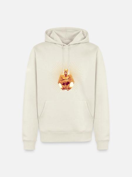 Gorilla Retro - Männer Premium Bio Hoodie - Naturweiß