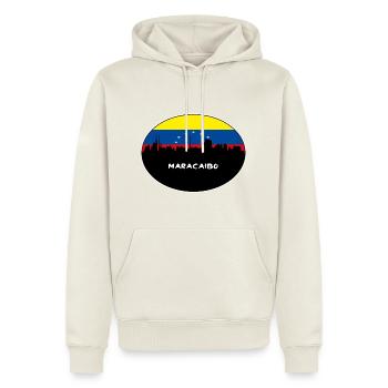Maracaibo-Venezuela-Flaggen-Skyline-Schattenbild-Reise - Männer Premium Bio Hoodie - Naturweiß - Vorne - Nico (187cm)