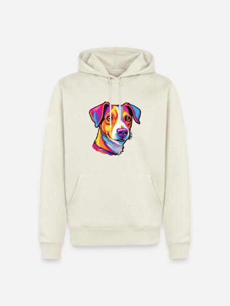 Jack Russell Terrier Hunderasse Cartoon Kawaii Illu - Männer Premium Bio Hoodie - Naturweiß
