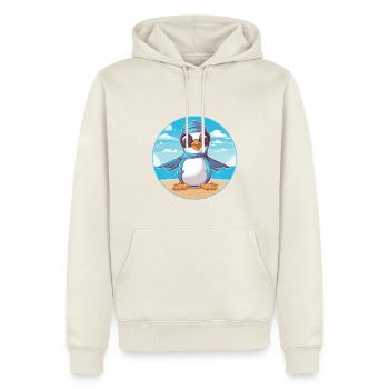 Jay Karikatur Yoga Strand Sommer Illustration - Männer Premium Bio Hoodie - Naturweiß - Vorne - Nico (187cm)