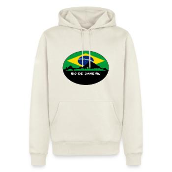 Rio De Janeiro Brasilien Flagge Skyline Silhouette Trav - Männer Premium Bio Hoodie - Naturweiß - Vorne - Nico (187cm)