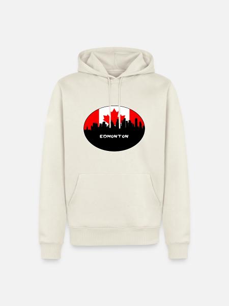 Edmonton Kanada-Flaggen-Skyline-Schattenbild-Reise - Männer Premium Bio Hoodie - Naturweiß