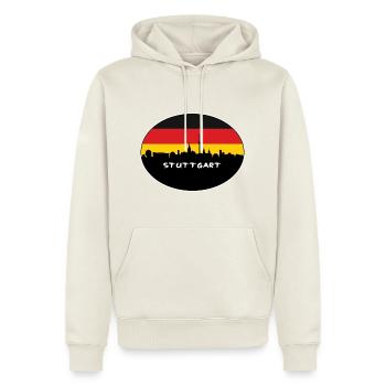 Stuttgart Deutschland Flagge Skyline Silhouette Reisen - Männer Premium Bio Hoodie - Naturweiß - Vorne - Nico (187cm)