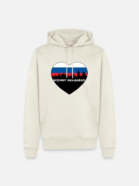 Nischni Nowgorod Russland Flag Skyline Travel Souveni - Männer Premium Bio Hoodie - Naturweiß