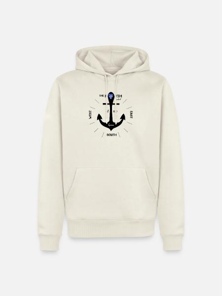 Anker Island Urlaub - Männer Premium Bio Hoodie - Naturweiß