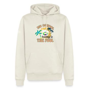 Auf dem Weg zum Pool - Männer Premium Bio Hoodie - Naturweiß - Vorne - Nico (187cm)